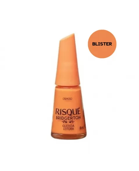 Esmalte Laranja Risqué Bridgerton Querida Leitora Cremoso 8ml Blister - Caixa com 6 Unidades