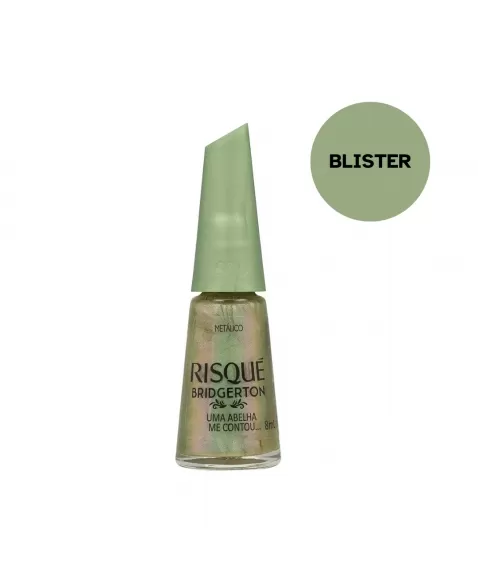 Esmalte Verde Risqué Bridgerton Uma Abelha Me Contou Metálico 8ml Blister - Caixa com 6 Unidades