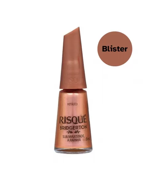 Esmalte Laranja Risqué Bridgerton Sua Majestade, a Rainha Metálico 8ml Blister - Caixa com 6 Unidades