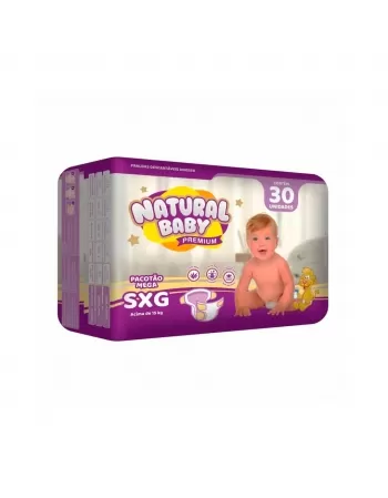 Fralda Natural Baby Premium Mega SXG Com 30 Unidades