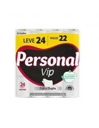 Papel Higiênico Personal Vip Folha Dupla Neutro 30m 24 Rolos - L24P22