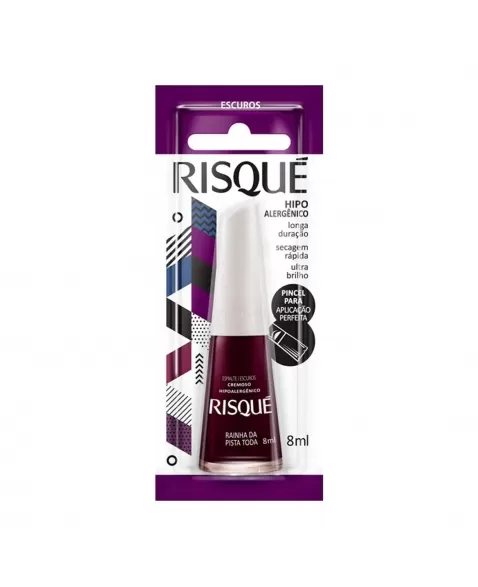 Esmalte Risqué Escuro Cremoso Rainha Da Pista Toda 8Ml - Caixa Com 6 Unidades Blister