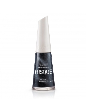 Esmalte Risqué Escuro Metálico De Salto No Asfalto 8Ml - Caixa Com 6 Unidades Nu