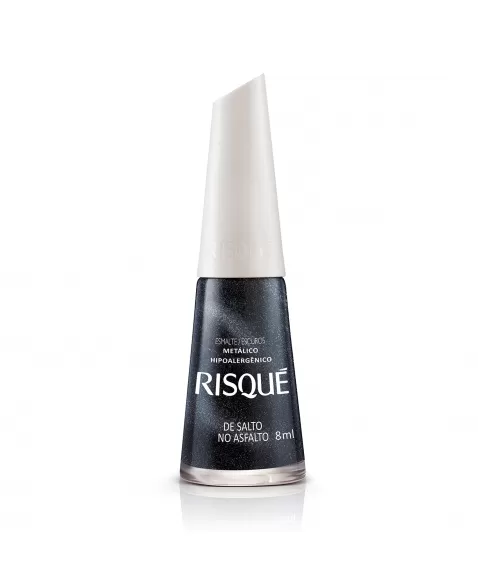 Esmalte Risqué Escuro Metálico De Salto No Asfalto 8Ml - Caixa Com 6 Unidades Nu