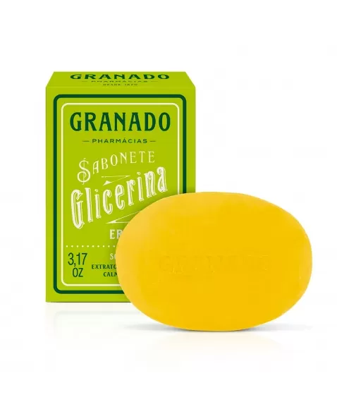 Sabonete Barra Glicerina Vegetal Erva Doce Granado 90G