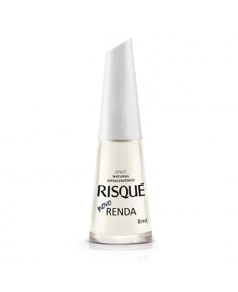 Esmalte Risqué Branco Natural Novo Renda 8Ml - Caixa Com 6 Unidades Nu