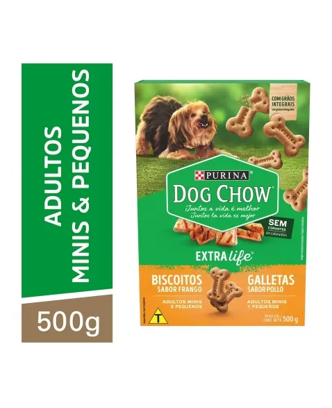 Biscoitos Dog Chow Carinhos Integral Mini 500G