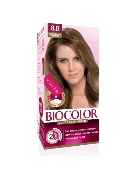 Tintura/Coloração Biocolor Mini Kit Louro Claro Radiante 8.0