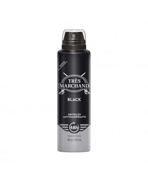 Desodorante Aerosol Très Marchand Masculino Black 150Ml