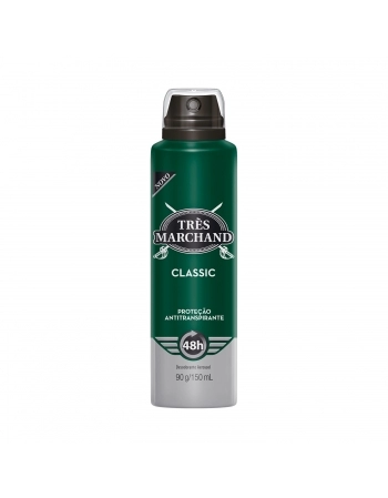 Desodorante Aerossol Antitranspirante Très Marchand Masculino Classic 150Ml