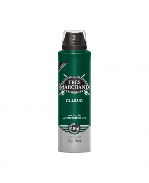 Desodorante Aerossol Antitranspirante Très Marchand Masculino Classic 150Ml