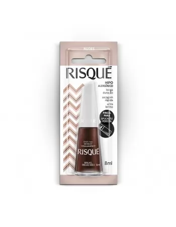 Esmalte Risqué Nude Metálico Brilho, Brilho Meu 8Ml - Caixa Com 6 Unidades Blister