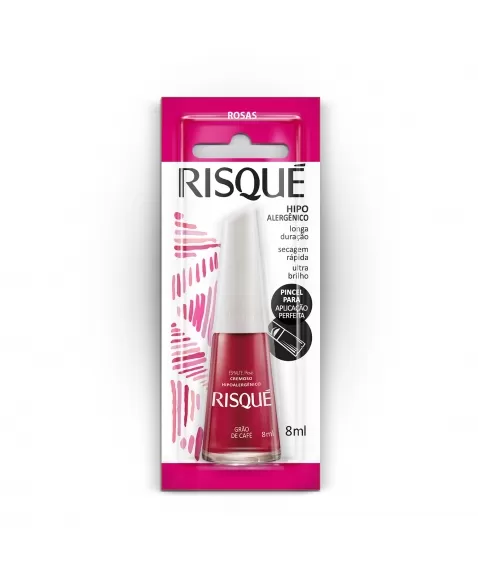 Esmalte Risqué Rosas Cremoso Grão De Café 8Ml - Caixa Com 6 Unidades Blister