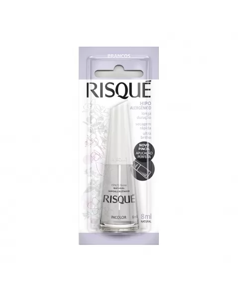 Esmalte Risqué Incolor Com 8Ml - Caixa Com 6 Unidades Blister