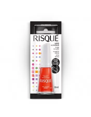 Esmalte Risqué Colorido Cremoso Sol Laranja Anima 8Ml - Caixa Com 6 Unidades Blister