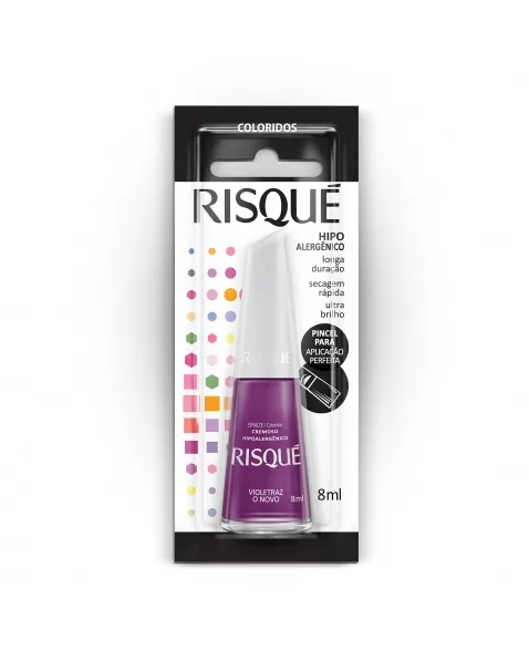 Esmalte Risqué Coloridos Cremoso Violetraz O Novo 8Ml - Caixa Com 6 Unidades Blister