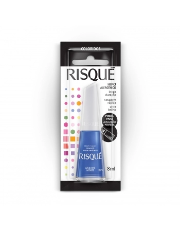 Esmalte Risqué Coloridos Cremoso Azulivre Mente 8Ml - Caixa Com 6 Unidades Blister